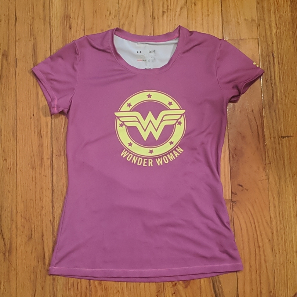 Purple and yellow Wonder Woman workout top